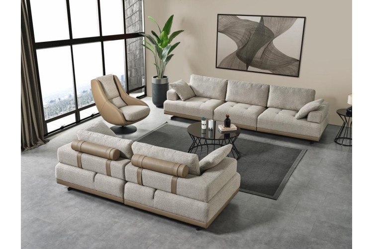 Tilia Mink Beige Sofa Set - Enka Home - Enkahome -  Online Furniture Store Inegol Furniture