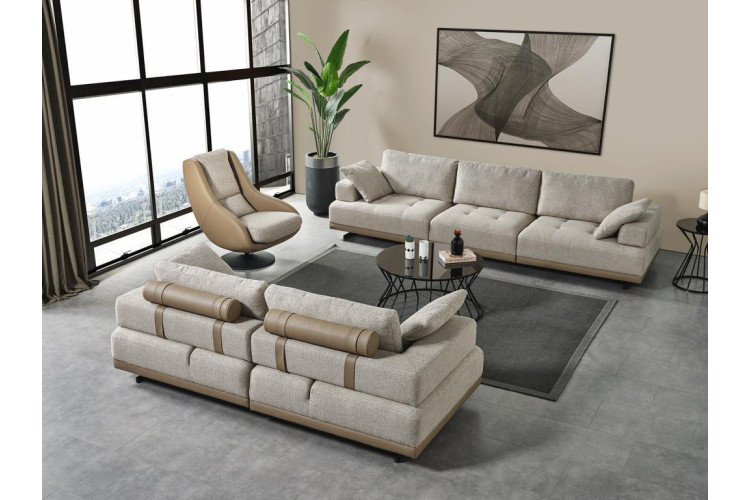 Tilia Mink Beige Sofa Set - Enka Home - Enkahome -  Online Furniture Store Inegol Furniture